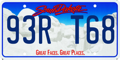 SD license plate 93RT68