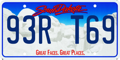 SD license plate 93RT69