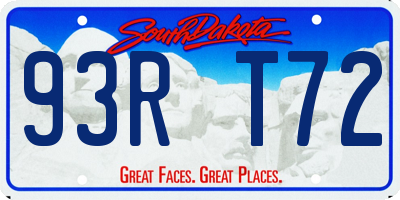 SD license plate 93RT72
