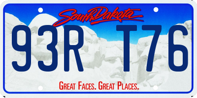 SD license plate 93RT76