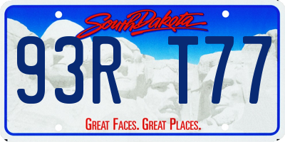 SD license plate 93RT77
