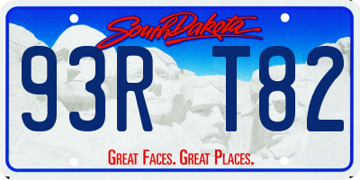 SD license plate 93RT82