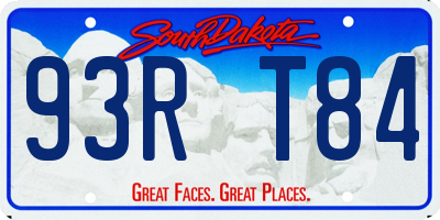 SD license plate 93RT84