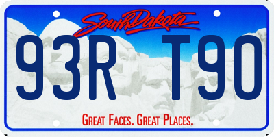 SD license plate 93RT90