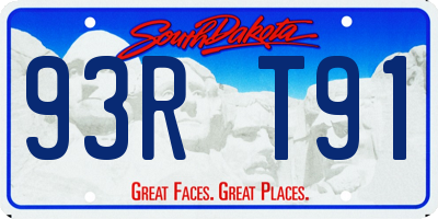 SD license plate 93RT91