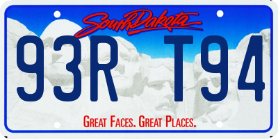 SD license plate 93RT94