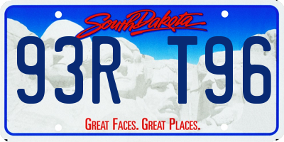 SD license plate 93RT96