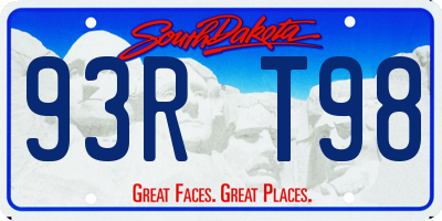 SD license plate 93RT98