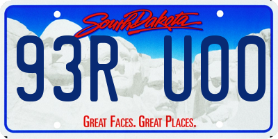 SD license plate 93RU00