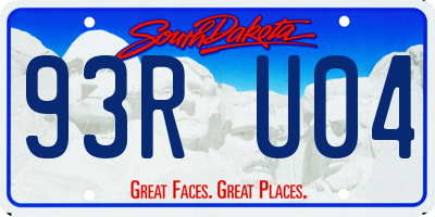 SD license plate 93RU04