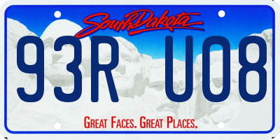 SD license plate 93RU08
