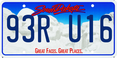 SD license plate 93RU16