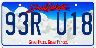 SD license plate 93RU18