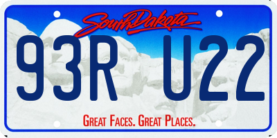 SD license plate 93RU22