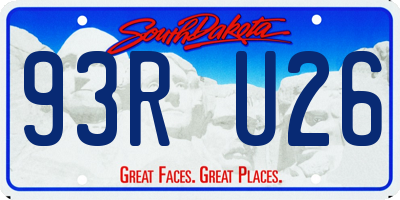 SD license plate 93RU26