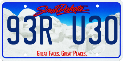 SD license plate 93RU30