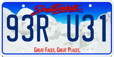 SD license plate 93RU31