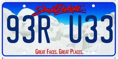SD license plate 93RU33