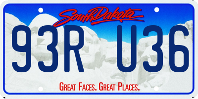 SD license plate 93RU36