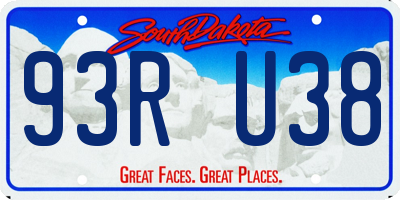 SD license plate 93RU38