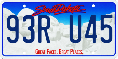 SD license plate 93RU45