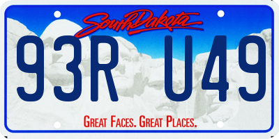 SD license plate 93RU49