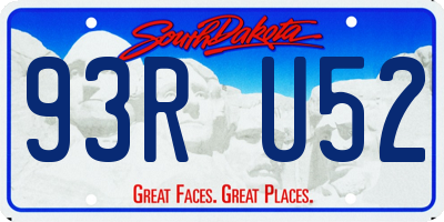 SD license plate 93RU52