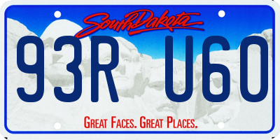 SD license plate 93RU60