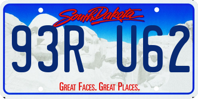 SD license plate 93RU62