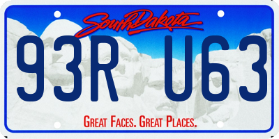 SD license plate 93RU63