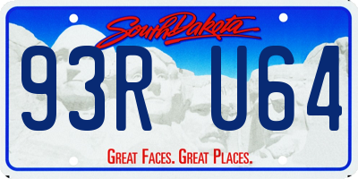 SD license plate 93RU64