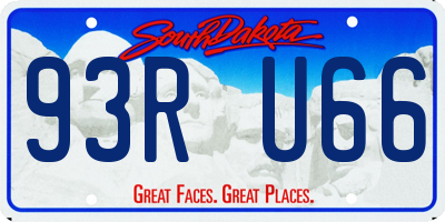 SD license plate 93RU66