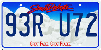 SD license plate 93RU72