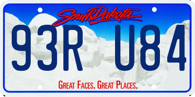 SD license plate 93RU84