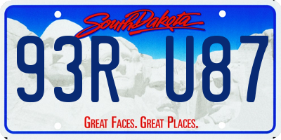 SD license plate 93RU87
