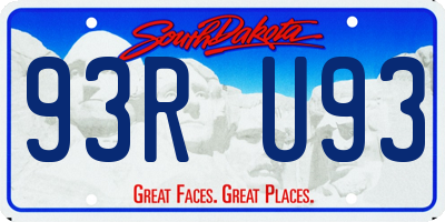 SD license plate 93RU93