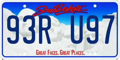 SD license plate 93RU97