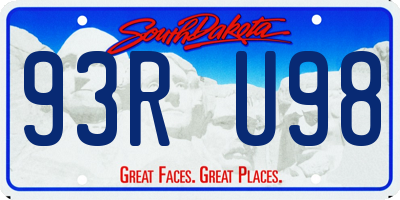 SD license plate 93RU98