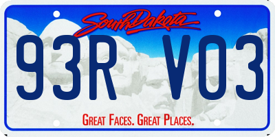SD license plate 93RV03