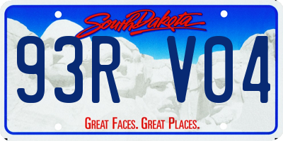 SD license plate 93RV04