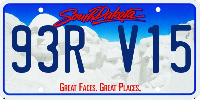 SD license plate 93RV15