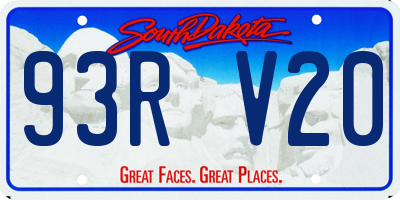 SD license plate 93RV20