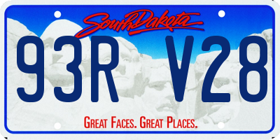 SD license plate 93RV28