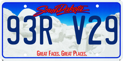 SD license plate 93RV29