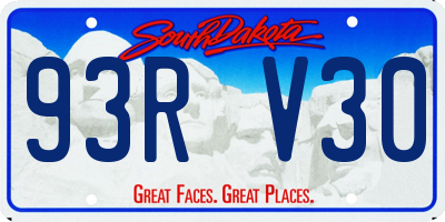 SD license plate 93RV30