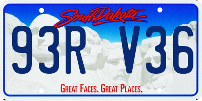 SD license plate 93RV36