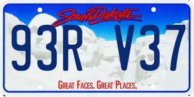SD license plate 93RV37
