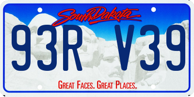 SD license plate 93RV39
