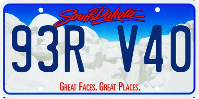 SD license plate 93RV40