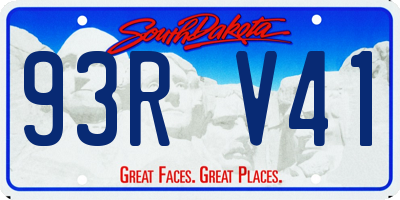 SD license plate 93RV41